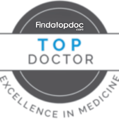 Findalodoc Top Doctor excellence badge in healthcare.